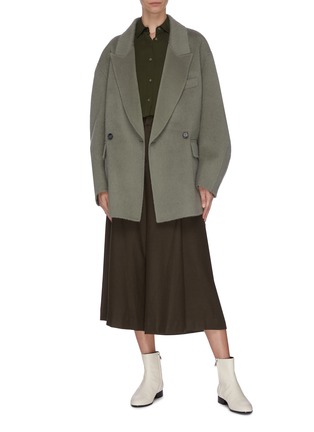 Figure View - Click To Enlarge - VINCE - Pleat front flannel culotte