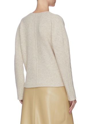 Back View - Click To Enlarge - VINCE - Split neck cashmere wool blend felt sweater
