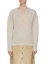 Main View - Click To Enlarge - VINCE - Split neck cashmere wool blend felt sweater