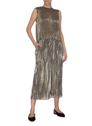 Figure View - Click To Enlarge - VINCE - Iridescent pleated shell top