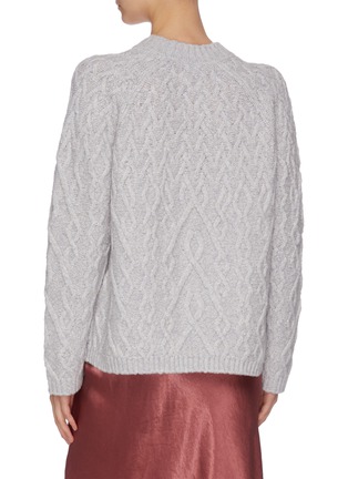 Back View - Click To Enlarge - VINCE - Crew neck cable knit cashmere sweater