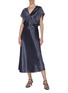 Figure View - Click To Enlarge - VINCE - Flutter sleeve metallic dress