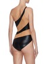 Back View - Click To Enlarge - NORMA KAMALI - Mesh panel leather one-piece swimsuit
