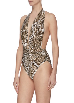 Figure View - Click To Enlarge - NORMA KAMALI - 'Marissa' snake print one-piece swimsuit