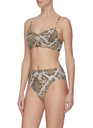 Figure View - Click To Enlarge - NORMA KAMALI - Snake print high waisted bikini bottoms