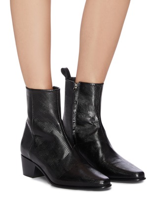 Figure View - Click To Enlarge - PIERRE HARDY - 'Reno' calfskin leather ankle boots