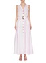 Main View - Click To Enlarge - SOLID & STRIPED - Belted tie dye linen midi dress