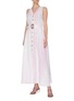 Figure View - Click To Enlarge - SOLID & STRIPED - Belted tie dye linen midi dress