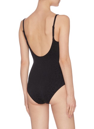 Back View - Click To Enlarge - SOLID & STRIPED - 'The Nina' leopard jacquard chain link one-piece swimsuit