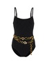 Main View - Click To Enlarge - SOLID & STRIPED - 'The Nina' leopard jacquard chain link one-piece swimsuit