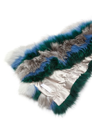 Detail View - Click To Enlarge - ISLA - Colourblock stripe fox fur scarf