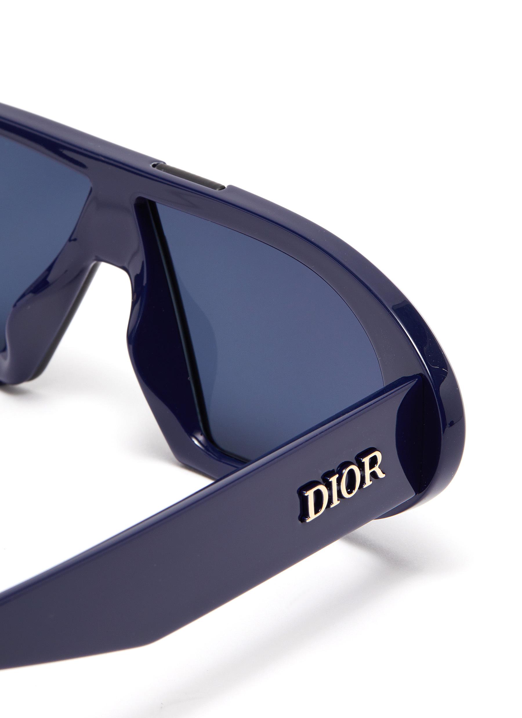 Dior Oblique Acetate D Shape Sunglasses In Blue Modesens