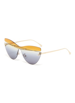 Main View - Click To Enlarge - FENDI - Oversized Butterfly Frameless Sunglasses