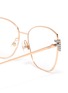Detail View - Click To Enlarge - FENDI - Embellished F logo metal angular frame optical glasses