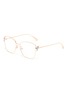 Main View - Click To Enlarge - FENDI - Embellished F logo metal angular frame optical glasses