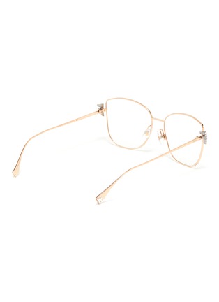 Figure View - Click To Enlarge - FENDI - Embellished F logo metal angular frame optical glasses