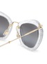 Detail View - Click To Enlarge - MIU MIU - Transparent Acetate Frame Metal Sunglasses