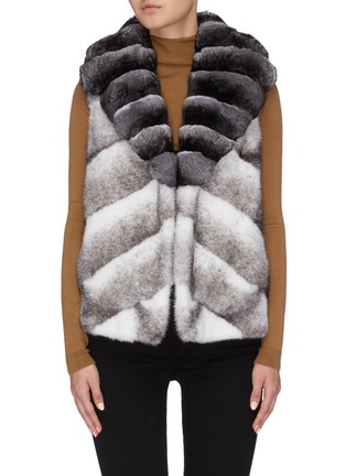 Main View - Click To Enlarge - LECOTHIA - Chinchilla collar mink vest