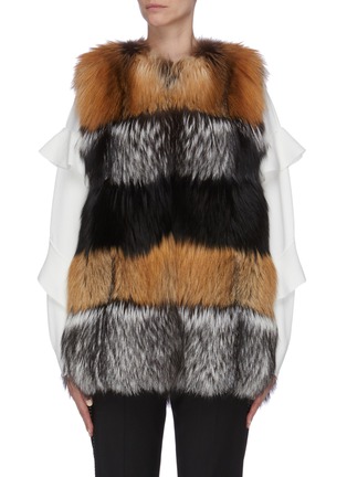 Main View - Click To Enlarge - LECOTHIA - Contrast panel fox fur vest