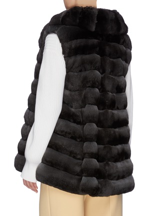 Back View - Click To Enlarge - LECOTHIA - Quilted chinchilla fur vest