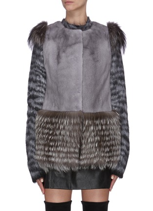 Main View - Click To Enlarge - LECOTHIA - Mink and fox fur colourblock vest