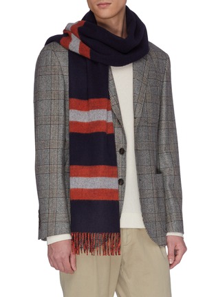 Figure View - Click To Enlarge - JOHNSTONS OF ELGIN - Stripe cashmere wool scarf