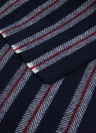 Detail View - Click To Enlarge - JOHNSTONS OF ELGIN - Collegiate Stripe reversible cashmere scarf