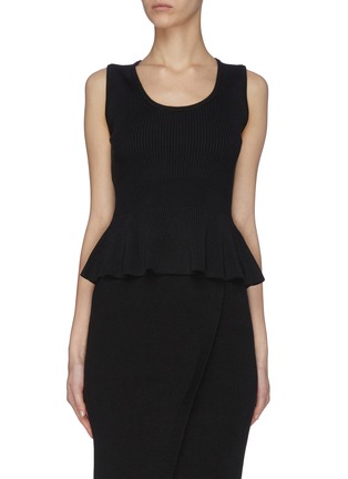 Main View - Click To Enlarge - CRUSH COLLECTION - Flare hem rib knit tank top