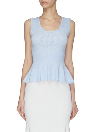 Main View - Click To Enlarge - CRUSH COLLECTION - Flare hem rib knit tank top