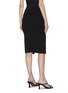 Back View - Click To Enlarge - CRUSH COLLECTION - Asymmetric front slit wrap rib skirt
