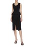 Figure View - Click To Enlarge - CRUSH COLLECTION - Asymmetric front slit wrap rib skirt