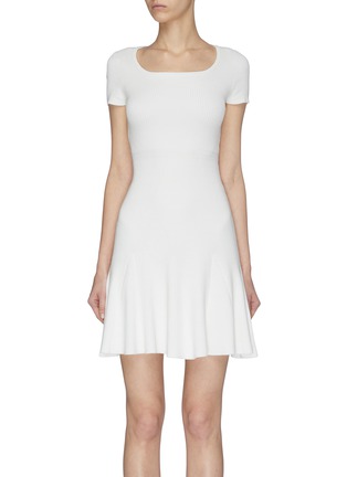 Main View - Click To Enlarge - CRUSH COLLECTION - Flare hem rib knit dress