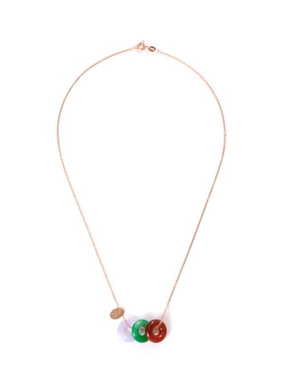 Main View - Click To Enlarge - SAMUEL KUNG - Jade 18k rose gold loops pendant necklace