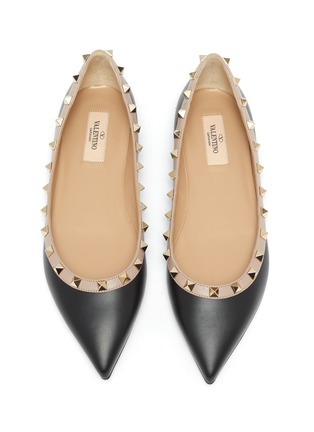 Detail View - Click To Enlarge - VALENTINO GARAVANI - Valentino Garavani rockstud embellished ballerina flats