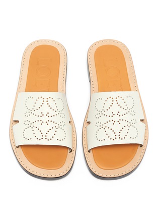 Detail View - Click To Enlarge - LOEWE - Perforated anagram leather slides