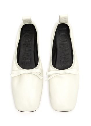 Detail View - Click To Enlarge - LOEWE - Bow embellished ballerina leather flats