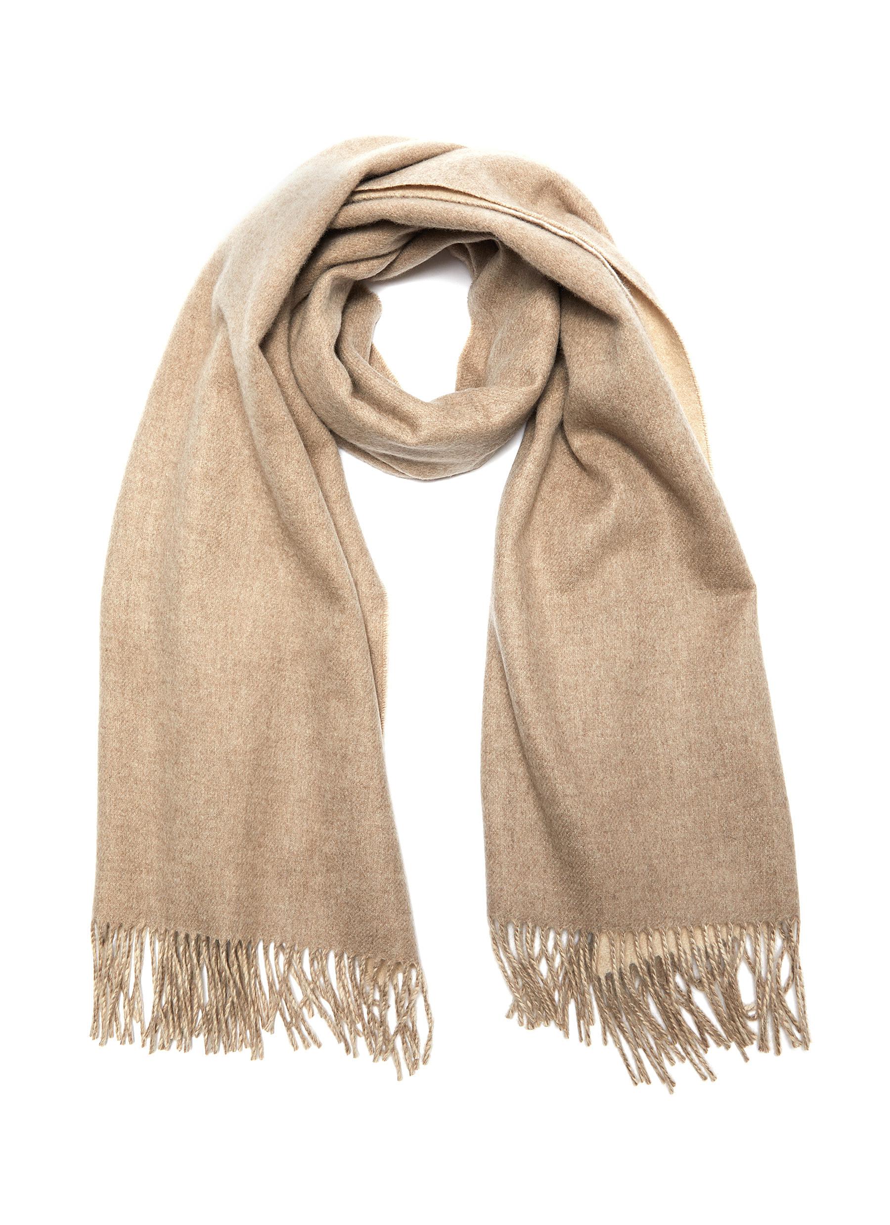 Johnstons Of Elgin Contrast Reversible Cashmere Scarf In Neutral