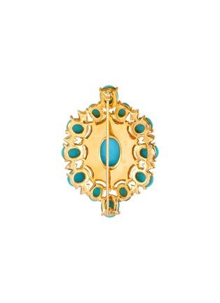 Figure View - Click To Enlarge - LANE CRAWFORD VINTAGE ACCESSORIES - Diamanté faux turquoise brooch