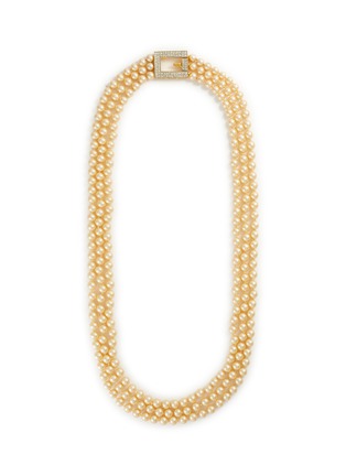 Main View - Click To Enlarge - LANE CRAWFORD VINTAGE ACCESSORIES - Pearl chain diamanté clasp 3 strand necklace
