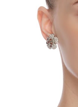 Figure View - Click To Enlarge - LANE CRAWFORD VINTAGE ACCESSORIES - Diamanté flower-shaped earrings