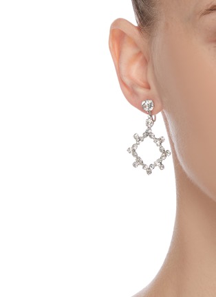 Figure View - Click To Enlarge - LANE CRAWFORD VINTAGE ACCESSORIES - Diamanté rhombus drop earrings
