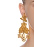  - LANE CRAWFORD VINTAGE ACCESSORIES - Christian Lacroix floral motif dangling earrings