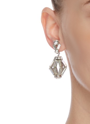 Figure View - Click To Enlarge - LANE CRAWFORD VINTAGE ACCESSORIES - Diamanté lantern shaped drop earrings