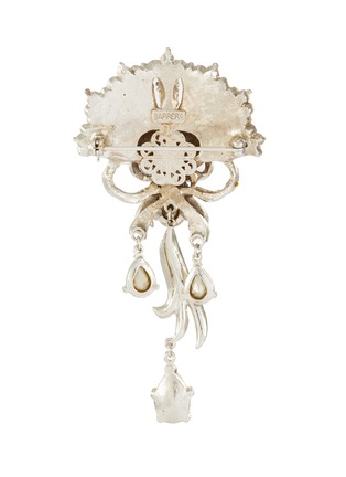 Figure View - Click To Enlarge - LANE CRAWFORD VINTAGE ACCESSORIES - Diamanté fan ribbon dangling brooch