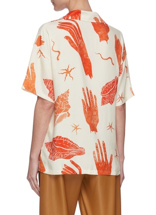 Back View - Click To Enlarge - ACNE STUDIOS - Ocean motif boxy fit shirt
