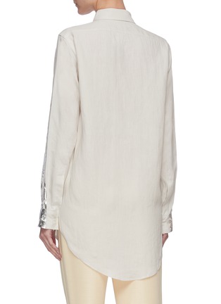 Back View - Click To Enlarge - ACNE STUDIOS - Heavy foiled metallic shirt