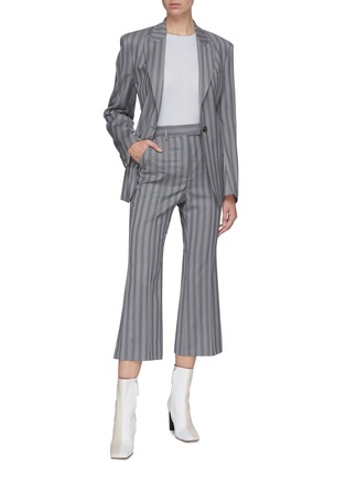 Figure View - Click To Enlarge - ACNE STUDIOS - Pinstripe cinched waist blazer