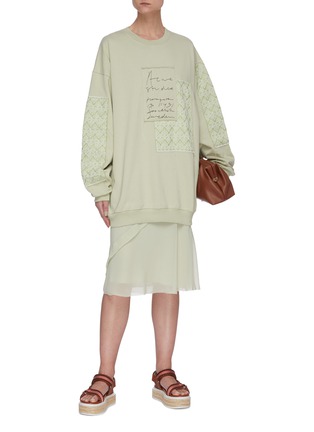 Figure View - Click To Enlarge - ACNE STUDIOS - Jacquard-patches handwritten logo embroidered sweatshirt