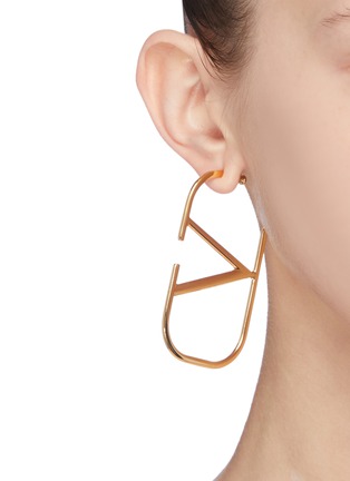 Figure View - Click To Enlarge - VALENTINO GARAVANI - Valentino Garavani 'VLOGO' large hoop earrings