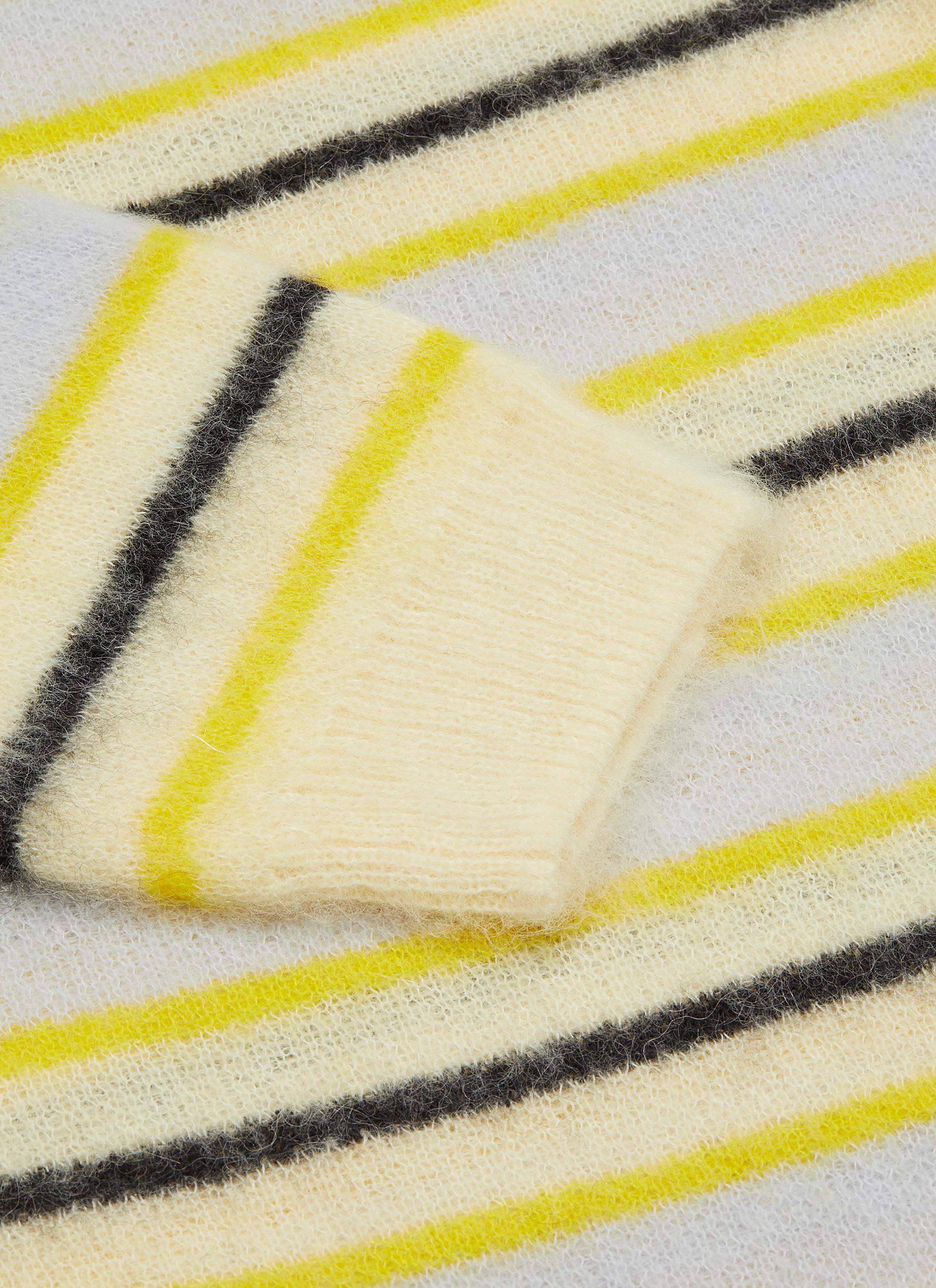 ACNE STUDIOS FLUFFY LONGLINE STRIPED SWEATER